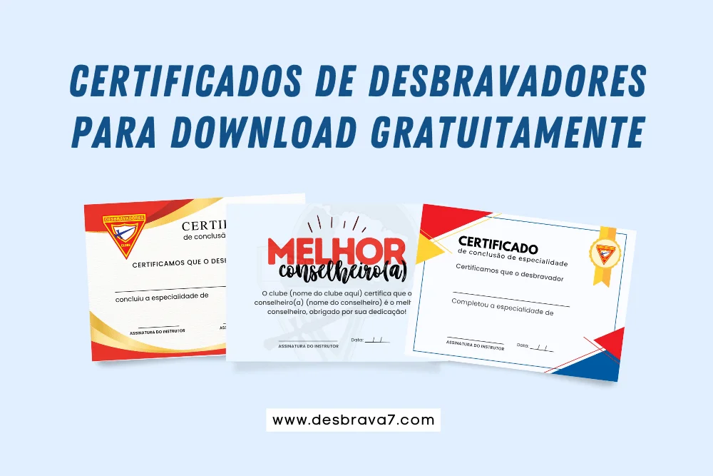 certificados para desbravadores