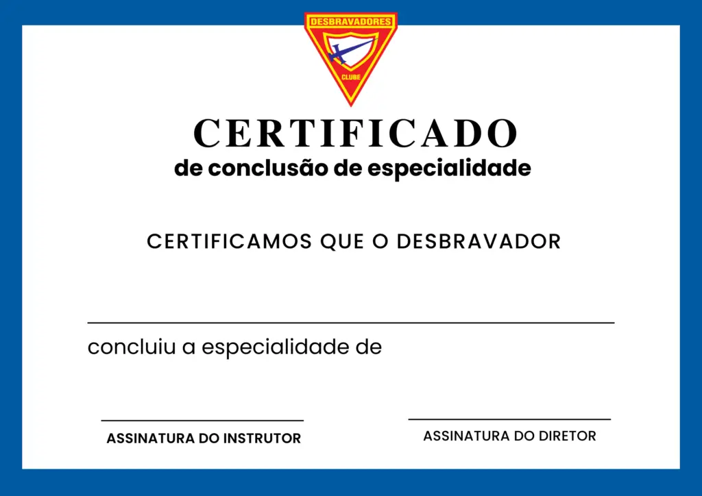 certificado para desbravadores grátis