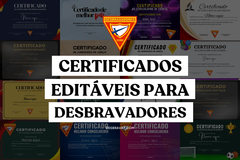 Certificados para Desbravadores