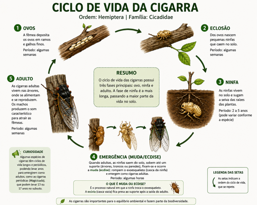 ciclo de vida da cigarra